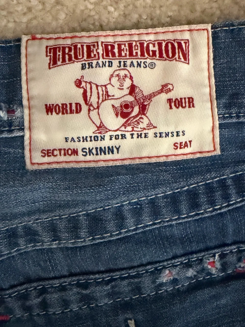 True Religion Men’s Distressed Blue Skinny Jeans